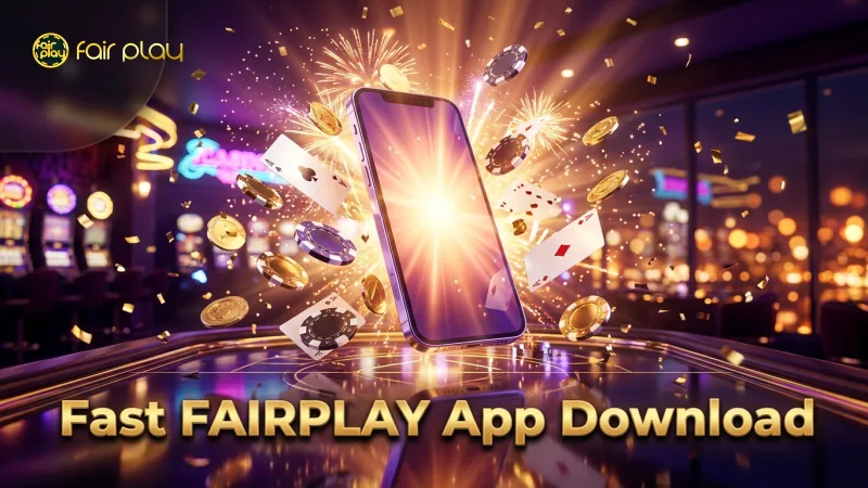 Smartphone showing FAIRPLAY app download page on fairplay1.ph