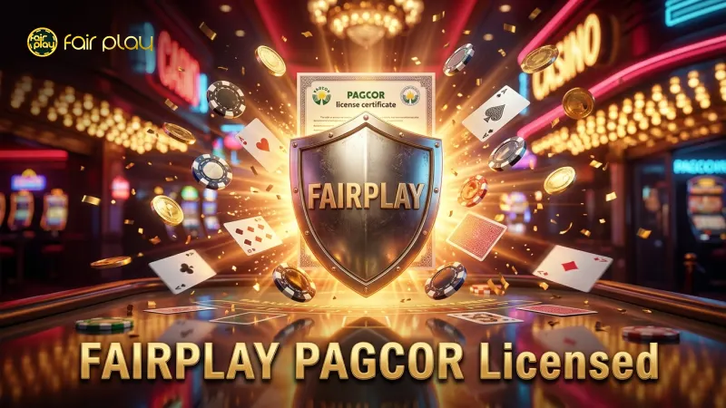 FAIRPLAY logo with PAGCOR license certificate for player trust